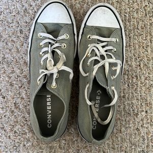 Used Converse platform sneakers mint green